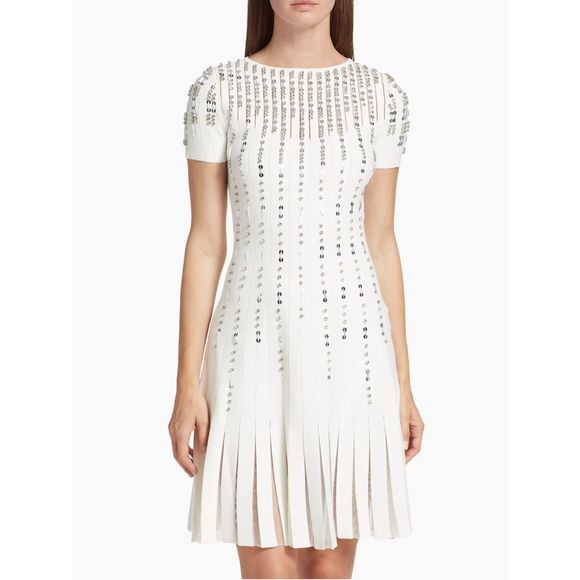 Reem Acra Crystal-Embellished Fit & Flare Dress Size XL $2295 - Picture 3 of 14